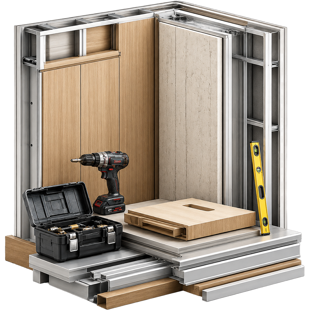 Isometric surface chassis material system